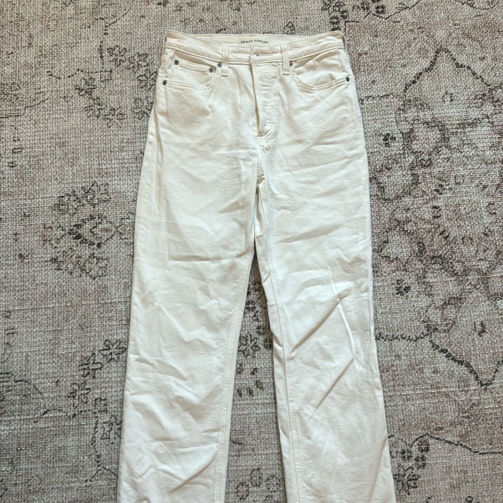 Denim Forum; Arlo high rise straight 30 L WHITE